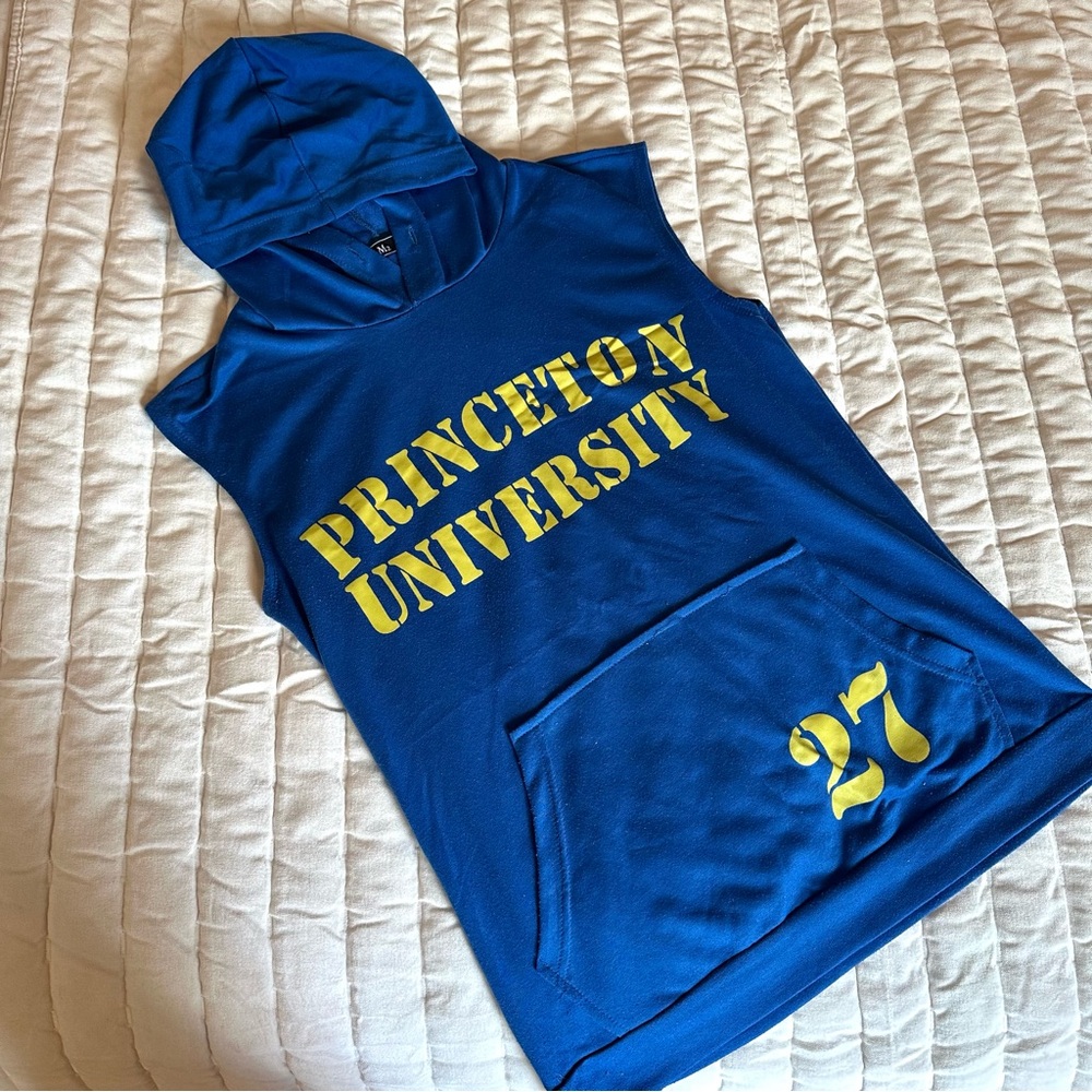 "Princeton University" #27 U2M2 blue sleeveless hoodie tank top, Size M
